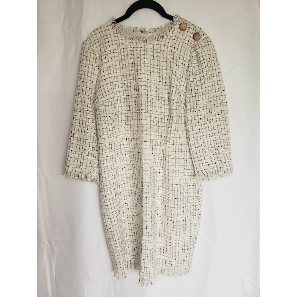 Harper Rose Cream Multi-colored Tweed Shift Dress